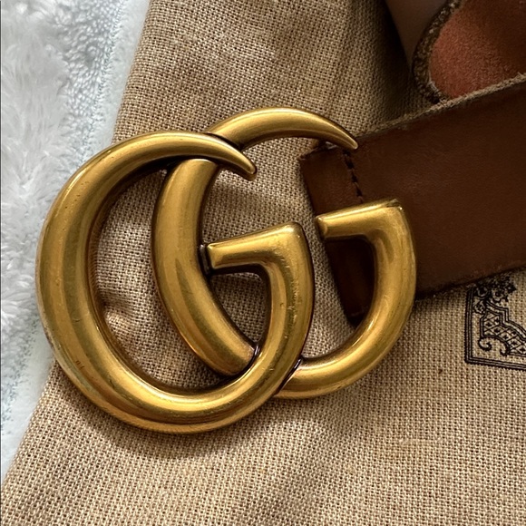Gucci Brown Leather Belt with Gold Double G Buckle - Picture 12 of 12